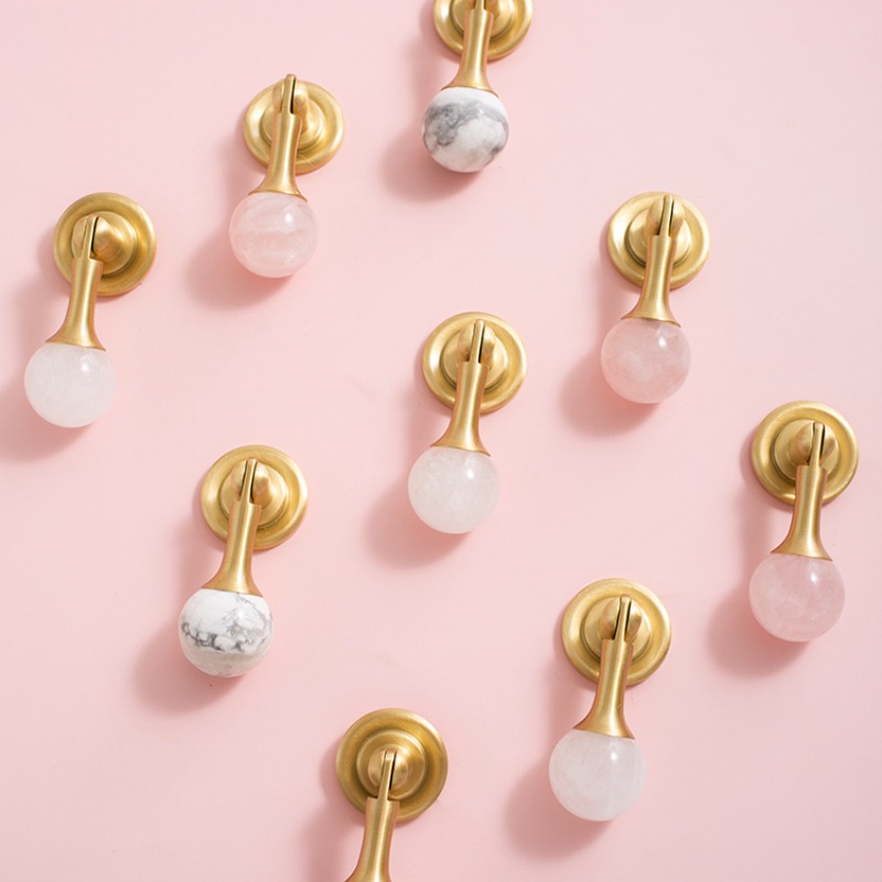 Beyaz Kristal Top + Pirinç Mob - Furniture Hardware Drop Pulls incelemesi ve fiyatı